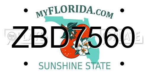 ZBD7560 Florida License Plate