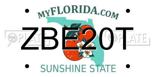 ZBE20T Florida License Plate