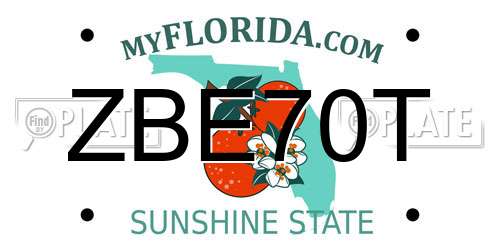 ZBE70T Florida License Plate