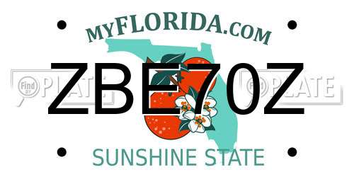 ZBE70Z Florida License Plate