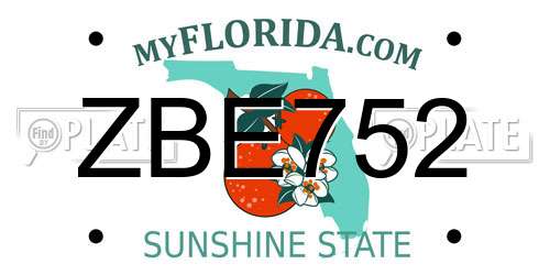 ZBE752 Florida License Plate