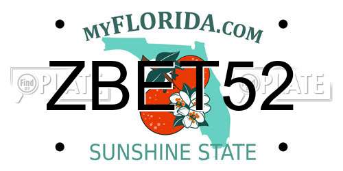 ZBET52 Florida License Plate