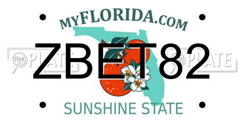 ZBET82 Florida License Plate