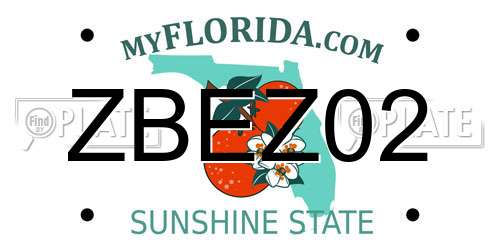ZBEZ02 Florida License Plate