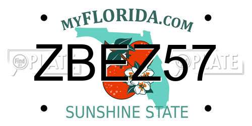 ZBEZ57 Florida License Plate