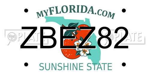ZBEZ82 Florida License Plate