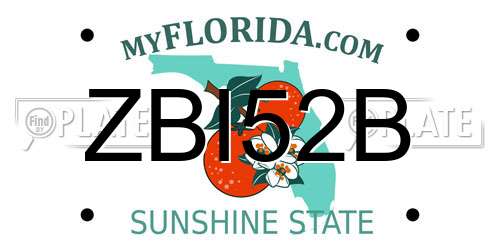 ZBI52B Florida License Plate