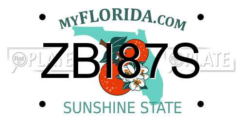 ZBI87S Florida License Plate