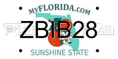 ZBIB28 Florida License Plate