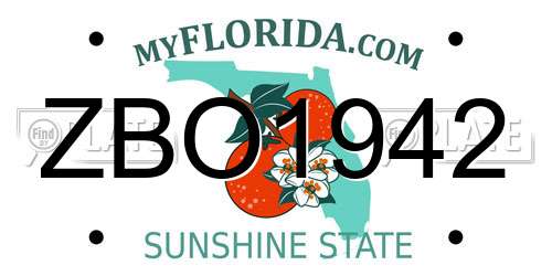ZBO1942 Florida License Plate