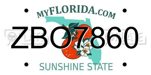 ZBO7860 Florida License Plate