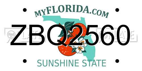 ZBQ2560 Florida License Plate