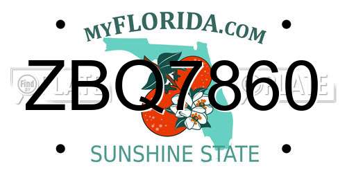 ZBQ7860 Florida License Plate