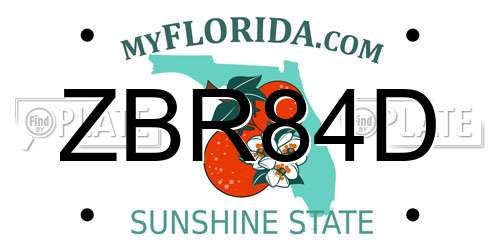 ZBR84D Florida License Plate