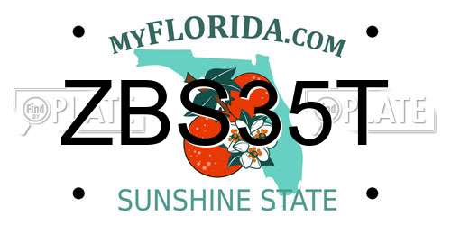 ZBS35T Florida License Plate