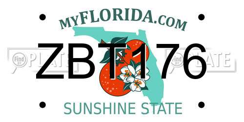 ZBT176 Florida License Plate