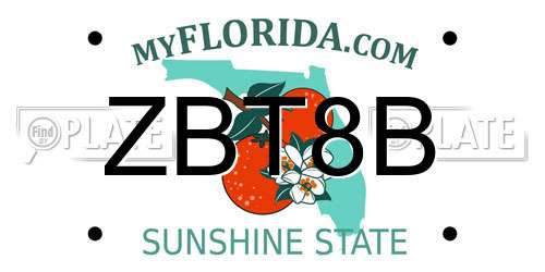ZBT8B Florida License Plate