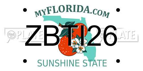 ZBTI26 Florida License Plate