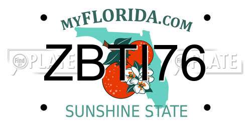 ZBTI76 Florida License Plate