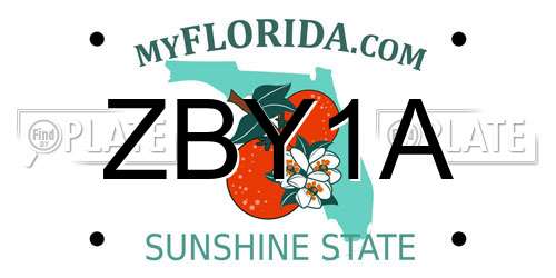 ZBY1A Florida License Plate