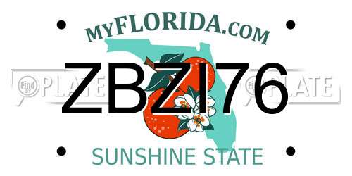 ZBZI76 Florida License Plate