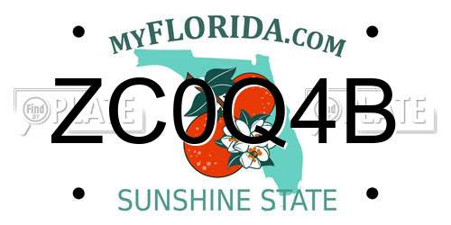ZC0Q4B Florida License Plate