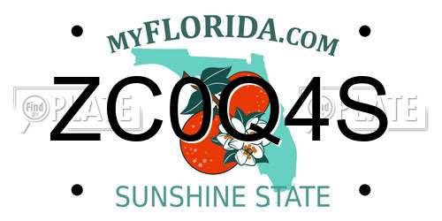 ZC0Q4S Florida License Plate