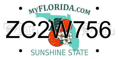 ZC2W756 Florida License Plate
