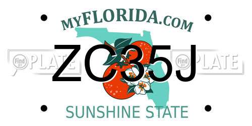 ZC35J Florida License Plate