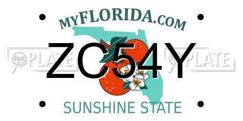 ZC54Y Florida License Plate