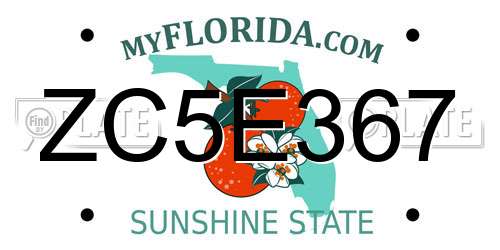 ZC5E367 Florida License Plate