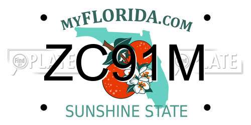 ZC91M Florida License Plate