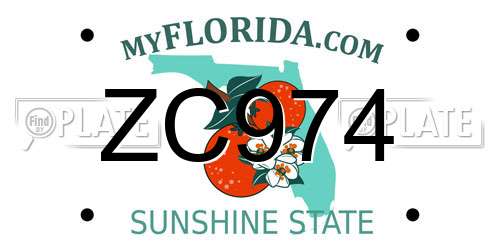 ZC974 Florida License Plate