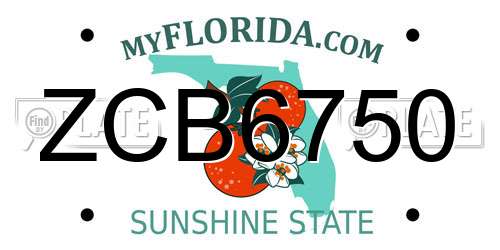 ZCB6750 Florida License Plate
