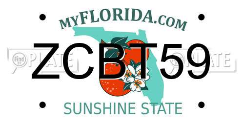 ZCBT59 Florida License Plate