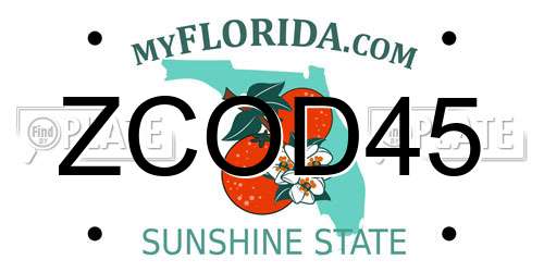 ZCOD45 Florida License Plate