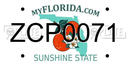 ZCP0071 Florida License Plate