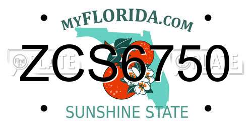 ZCS6750 Florida License Plate