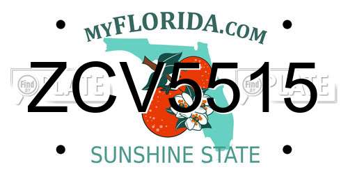 ZCV5515 Florida License Plate