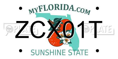 ZCX01T Florida License Plate