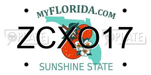 ZCXO17 Florida License Plate
