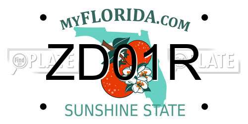 ZD01R Florida License Plate