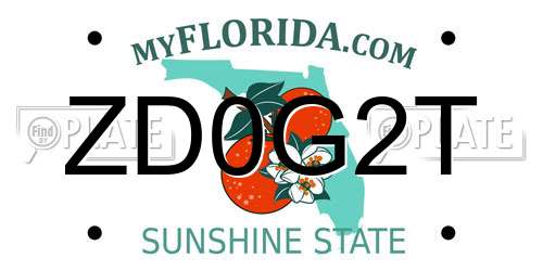 ZD0G2T Florida License Plate