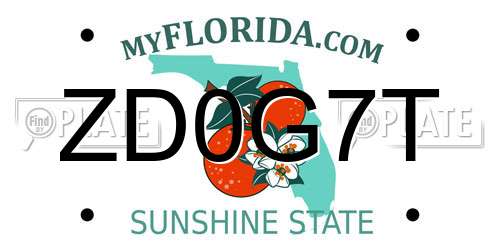ZD0G7T Florida License Plate