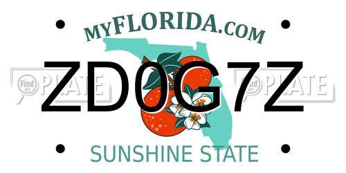 ZD0G7Z Florida License Plate