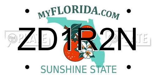 ZD1R2N Florida License Plate