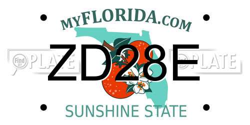 ZD28E Florida License Plate