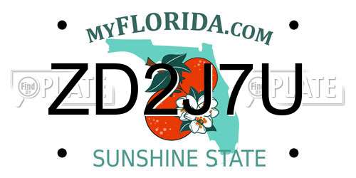 ZD2J7U Florida License Plate
