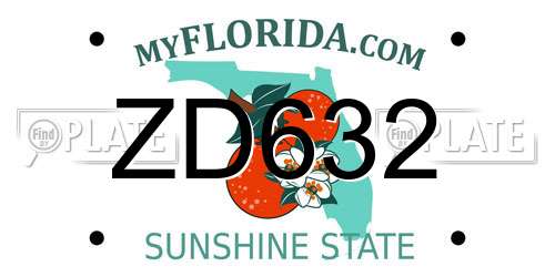 ZD632 Florida License Plate