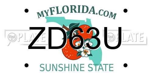 ZD63U Florida License Plate